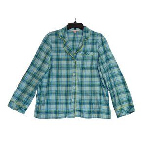 Victorias Secret Womens Plaid Pajama Top Button-Up Long Sleeve Size S